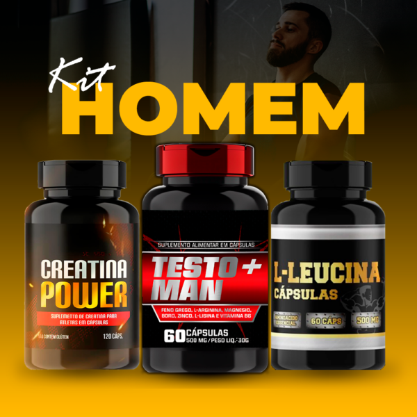 Kit Homem | Creatina Power + Testo Man + L-Leucina